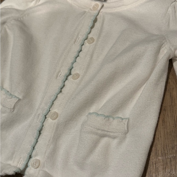 2T toddler Janie & Jack Kids White button front Cardigan sweater - Picture 3 of 6